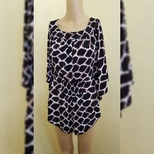 White House Black Market dolman animal print top